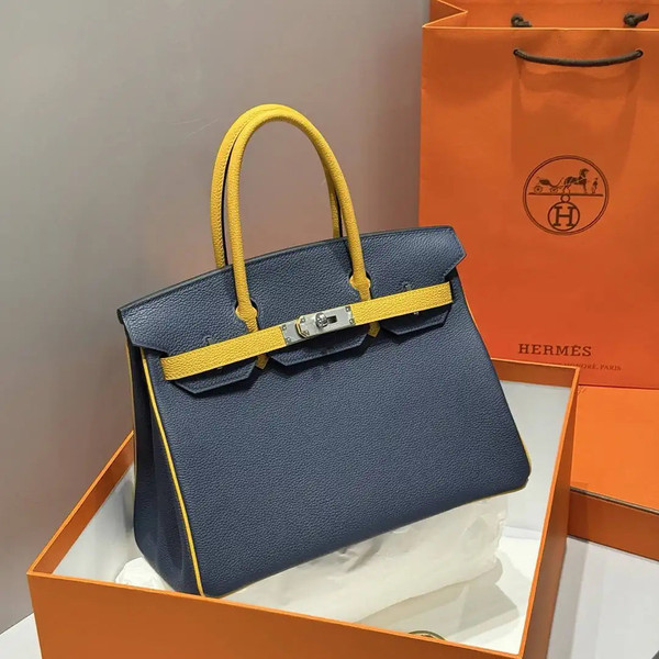 Hermes Birkin 30 Togo Leahter Bag Silver Hardware H92124
