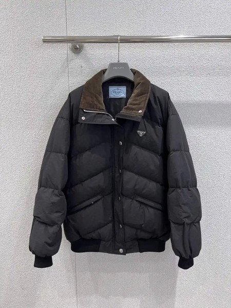 Prada Women Stand collar poplin down Jacket P99484