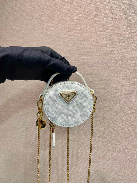 Prada 1NR023 Saffiano leather mini-pouch White