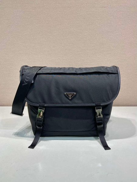 Prada 2VD052 Small Re-Nylon and leather shoulder bag Black