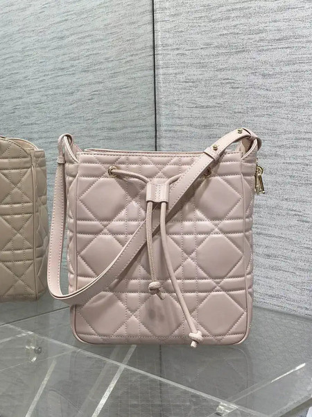 Dior Medium D-Motion Bag M2852 Pink Macrocannage Lambskin