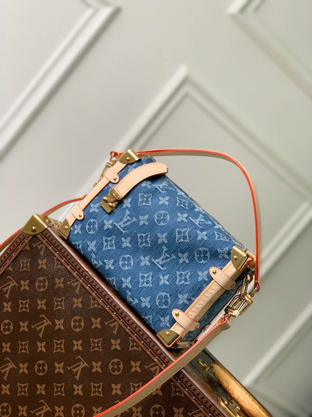 Louis Vuitton LV M27450 Side Trunk MM Bag Denim Blue