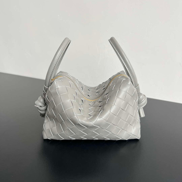 Bottega Veneta BV 796615  Mini Loop intrecciato leather cross-body bag Gray