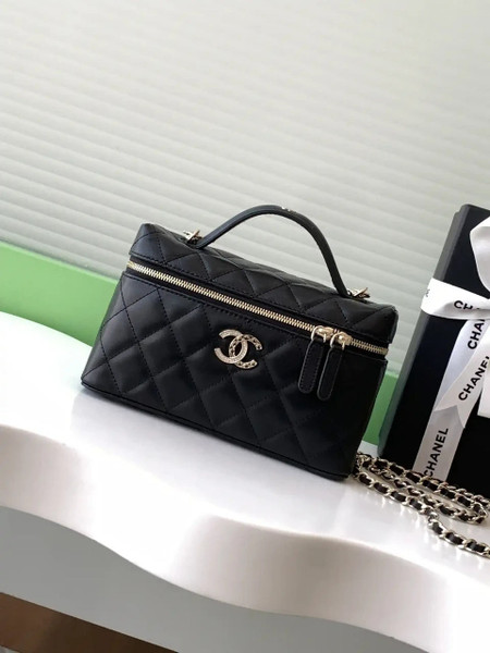 Chanel AP4407 Vanity with Chain Lambskin Black