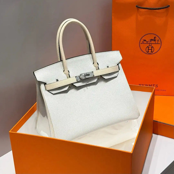 Hermes Birkin 30 Togo Leahter Bag Silver Hardware H92121