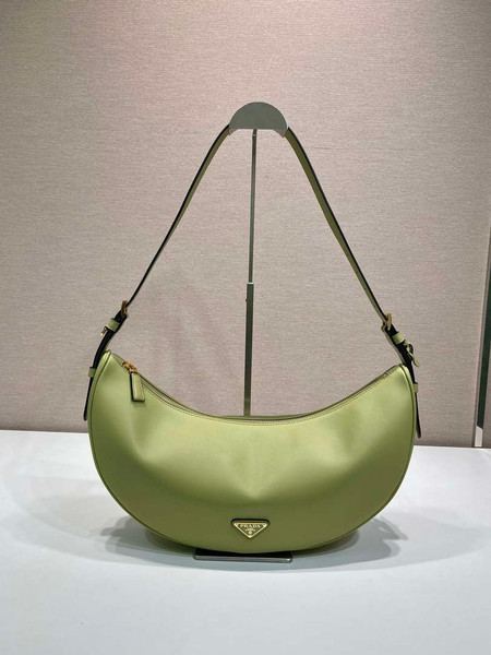 Prada 1BC255 Prada Demi-lune large leather shoulder bag Green