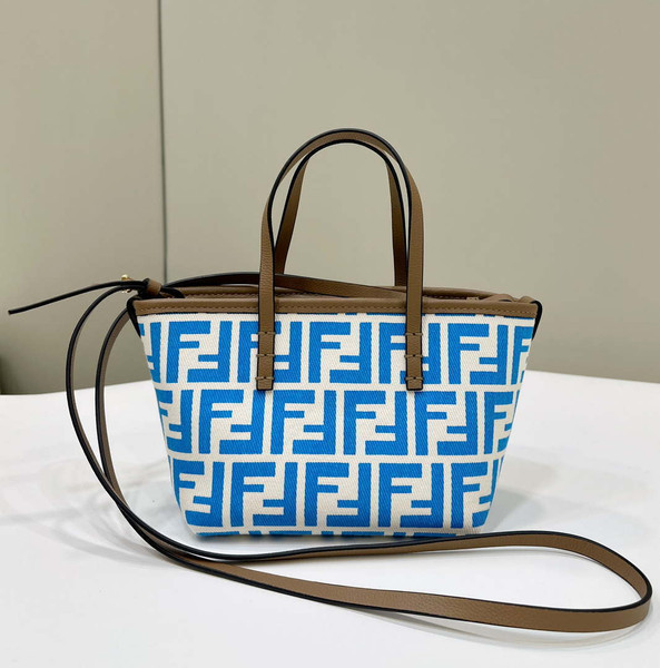 Fendi 8BS096 Roll Mini Blue FF chenille mini-bag 8655