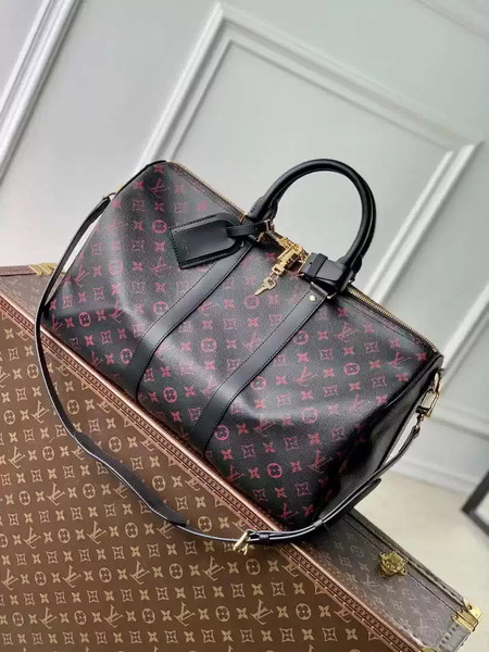 LV M12441 Louis Vuitton Keepall Bandoulière 45 Travel Bag Monogram Tomette coated canvas