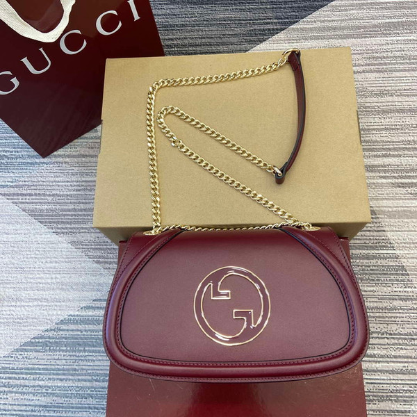 Gucci 815715 Gucci Blondie small shoulder bag Wine Red
