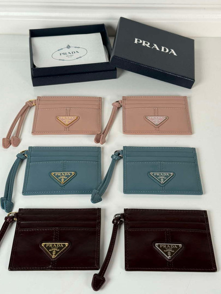 Prada 1MC025 Leather card holder Wine Red