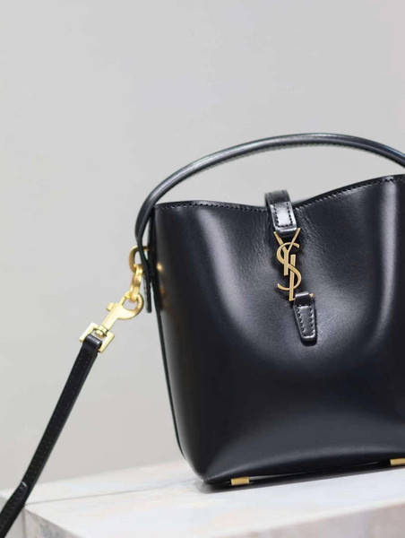YSL 765870 LE 37 Mini in Lambskin leather Black