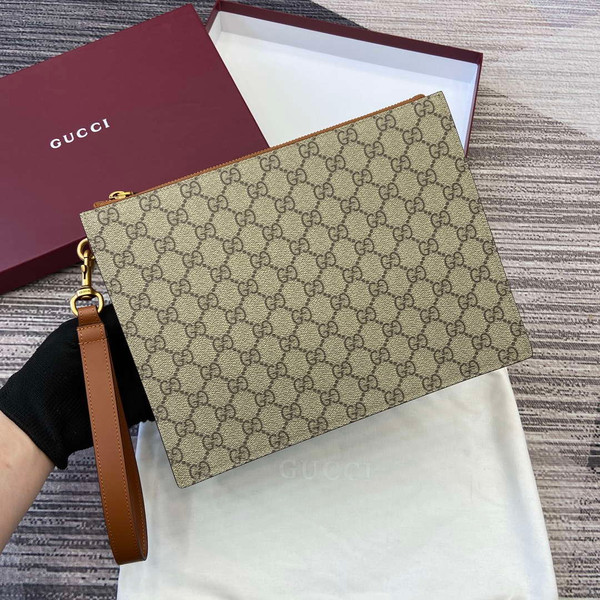 Gucci 768255 GG pouch with GG detail Beige