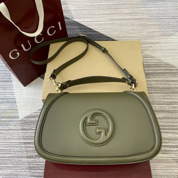 Gucci 815719 Gucci Blondie Medium top handle bag Leather Green