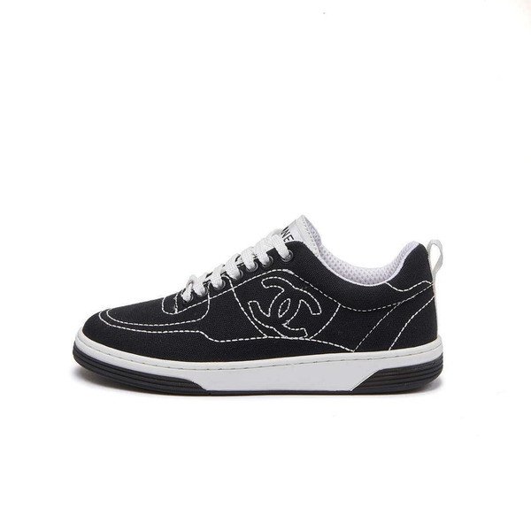 Chanel G46076 Women 24B Trainers Cotton  Black & White C91282