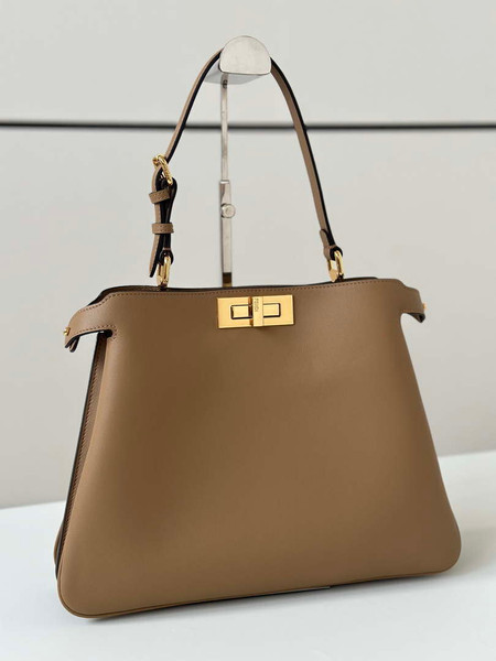 Fendi 8BN353AOVHF19P8 Peekaboo Soft Medium Cappuccino-coloured leather bag 80172