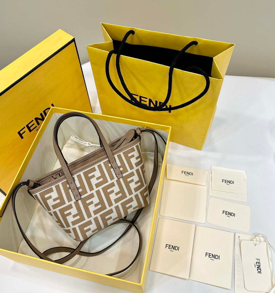Fendi 8BS096 Roll Mini Apricot FF chenille mini-bag 8655