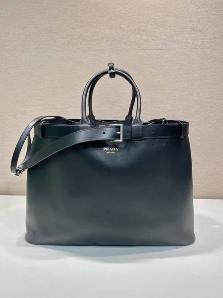 Prada Buckle leather bag with belt 2VG126 Black