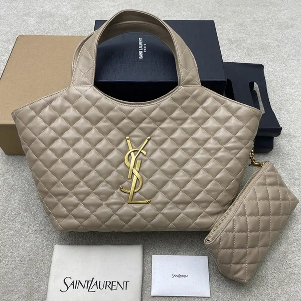 Saint Laurent YSL 858191 ICARE Medium in quilted nappa Apricot