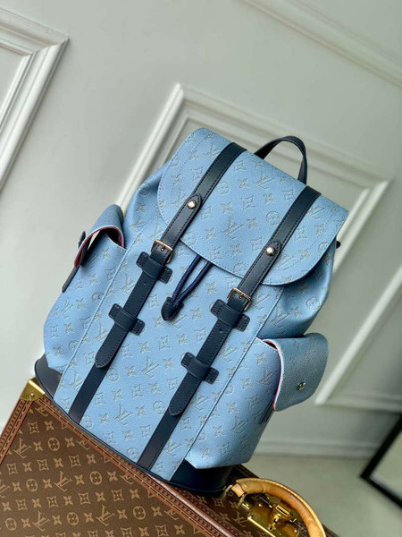 LV M14676 Louis Vuitton Christopher MM Backpack Blue