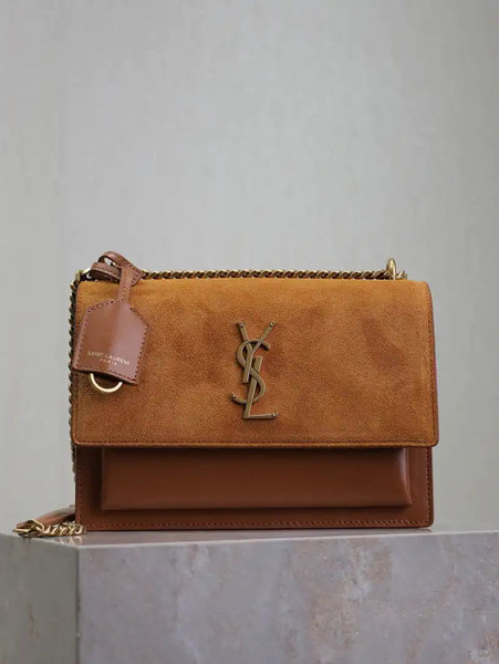 YSL 442906 SUNSET MEDIUM IN SMOOTH LEATHER Brown