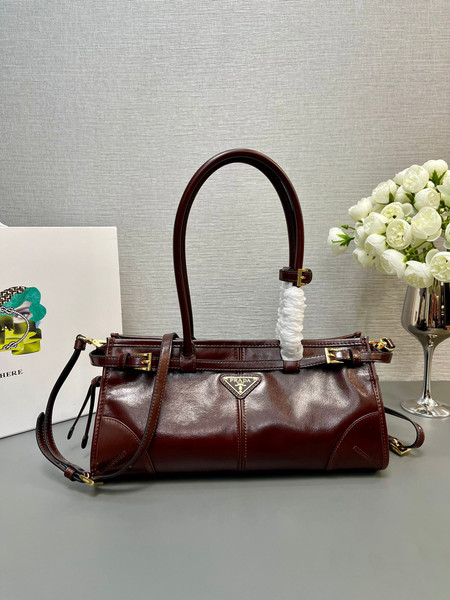 Prada 1BA426 Medium leather handbag Wine Red