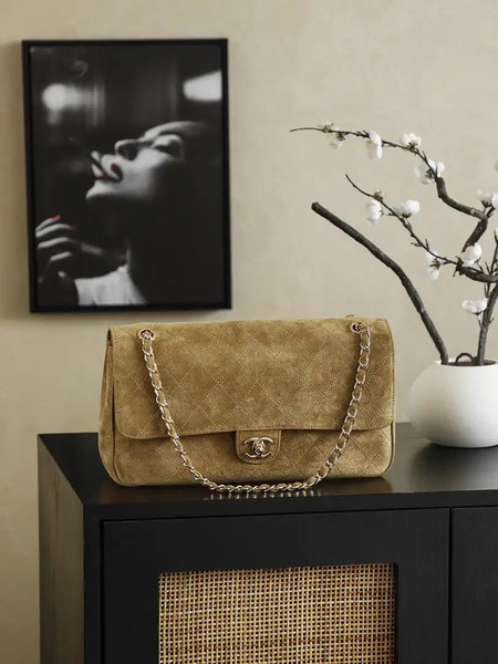 Chanel 26ss Matthieu Blazy Flap bag A00093 Brown suede