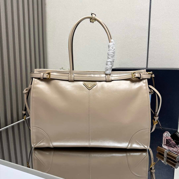 Prada 1BA439 Prada Bonnie extra large leather handbag Apricot
