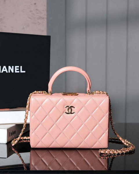 Chanel 25A AS5167 Autumn and Winter New Vanity Box Lambskin Bag Pink