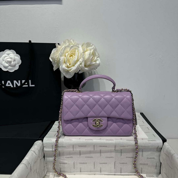 Chanel AS2431 Mini Classic Handbag With Top Handle Lambskin CC19015