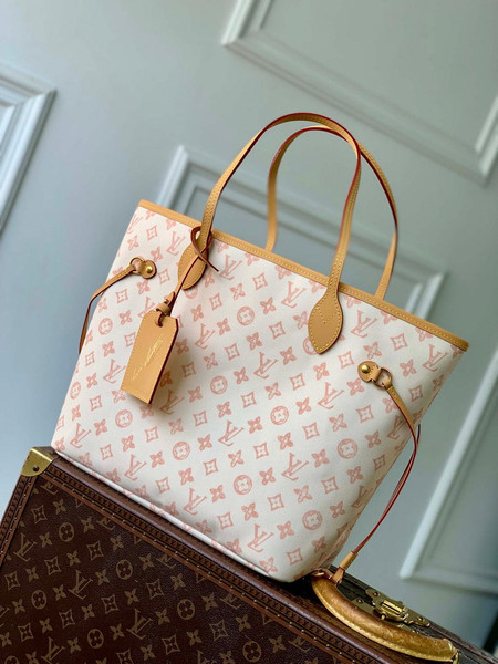 Louis Vuitton LV M27521 Neverfull MM Bag Monogram Origine Lin