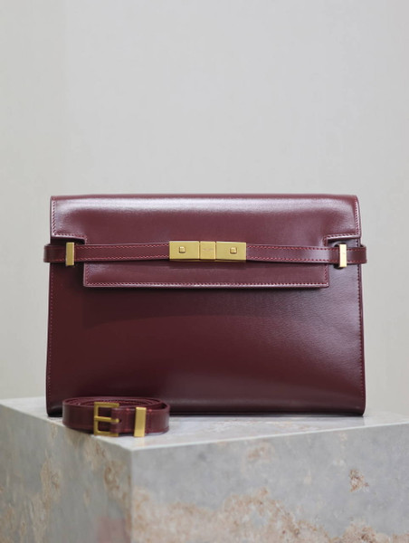 YSL 579271  Manhattan In Box Saint Laurent calfskin Wine Red
