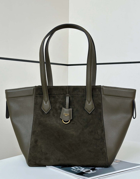 Fendi Origami Medium 8BH414 Dark Green leather bag that can be transformed 8626A