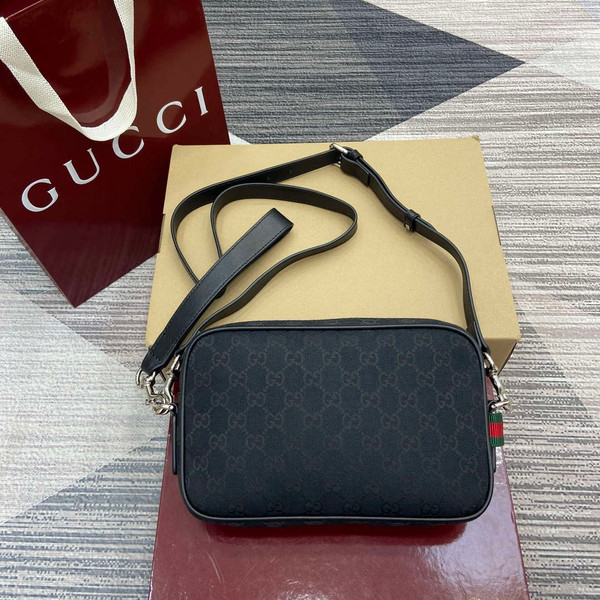 Gucci 834802 GG Canvas Small Crossbody Bag Black