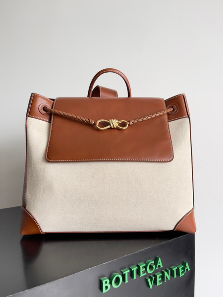 Bottega Veneta BV 796417 Large Andiamo Backpack Brown & Beige