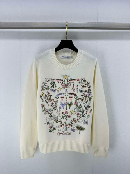 Dior Women's Floral embroidered long sleeves Sweater D38011