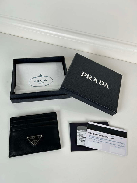 Prada Black Leather card holder 1MC025
