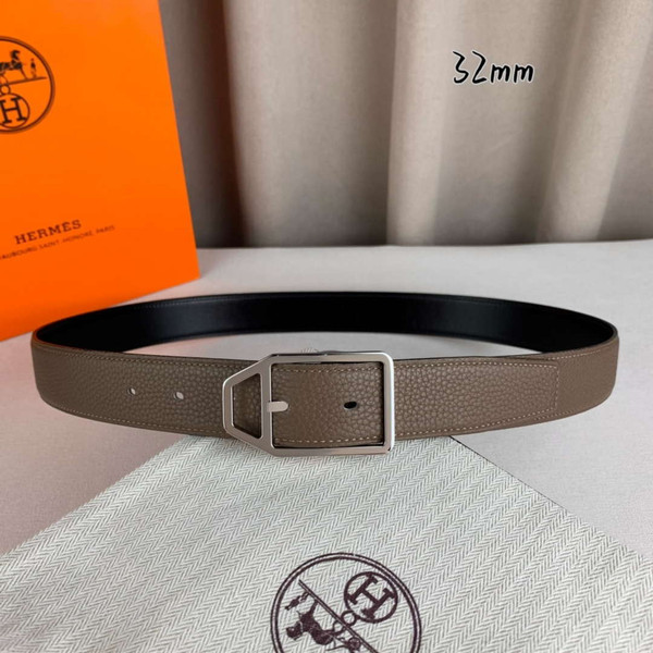 Hermes H010632UP2K Jockey belt buckle & Reversible leather strap 32 mm H88014