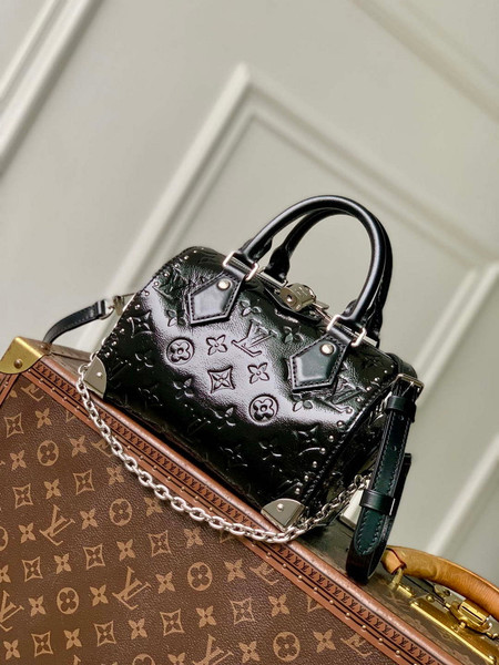 LV M27921 Louis Vuitton Speedy Trunk 20 Bag Black