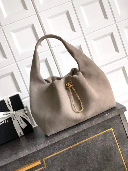 Chanel Hobo Bag 26C Suede AS5799 Gray