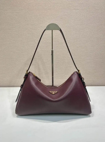 Prada 1BC228 Prada Aimèe Large leather shoulder bag Wine Red