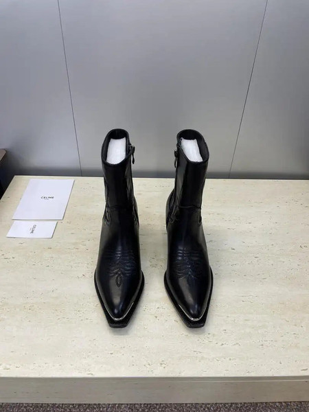 Celine Women Shoes New Punk Style Iron-Toe Motorcycle Ankle boots CE10022