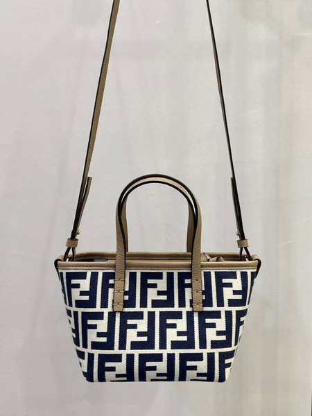 Fendi 8BS096 Roll Mini Midnight blue FF chenille mini-bag 8655