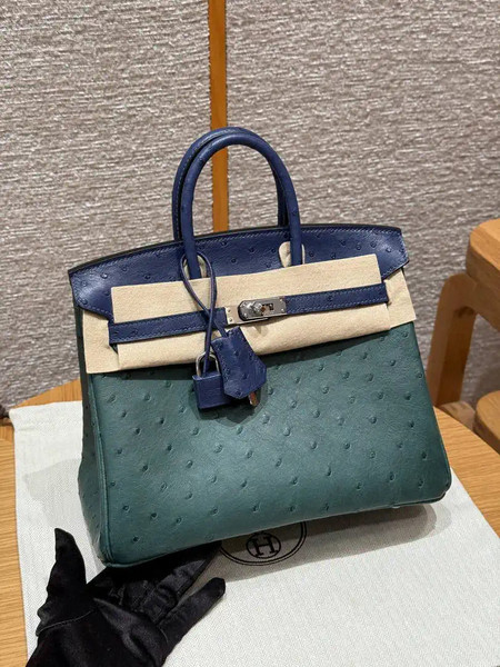 Hermes Birkin Bag Ostrich Leather Fully Handmade H92096