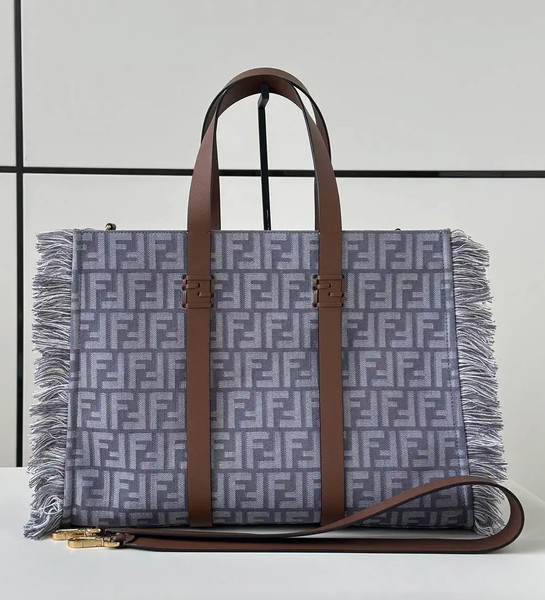 Fendi Summer Tote Blue denim-effect FF jacquard bag 8BH435