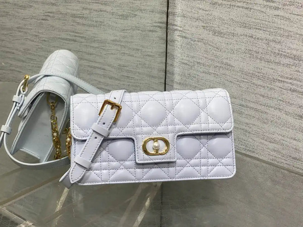 Dior Small Dior Jolie Bag With Chain Cannage Calfskin S3117 Glacier Blue