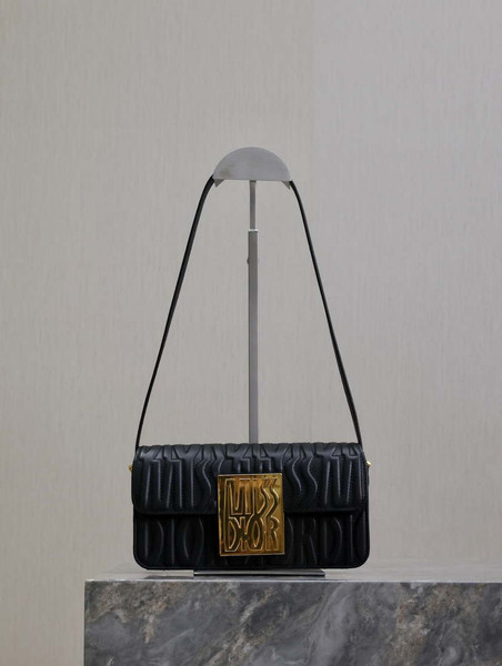 Dior M2610UBOS_M900 Black Quilted Miss Dior Allover Calfskin