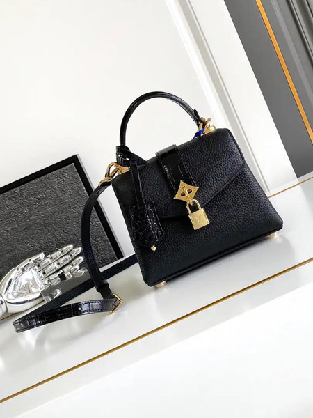 LV M86012 Louis Vuitton Leather Rose Des Vents Mini Black