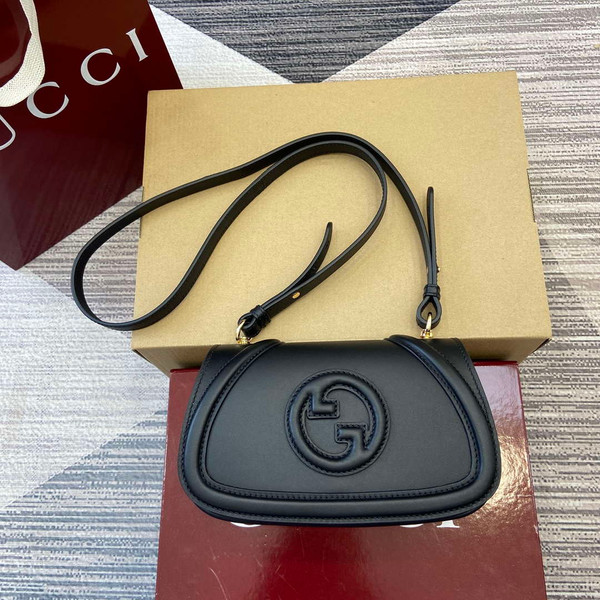 Gucci 815700 Gucci Blondie mini shoulder bag Black Leather