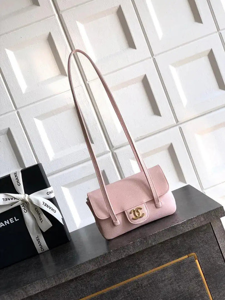 Chanel AP5068 Mini Flap Bag Grained Shiny Calfskin & Gold-Tone Metal Pink
