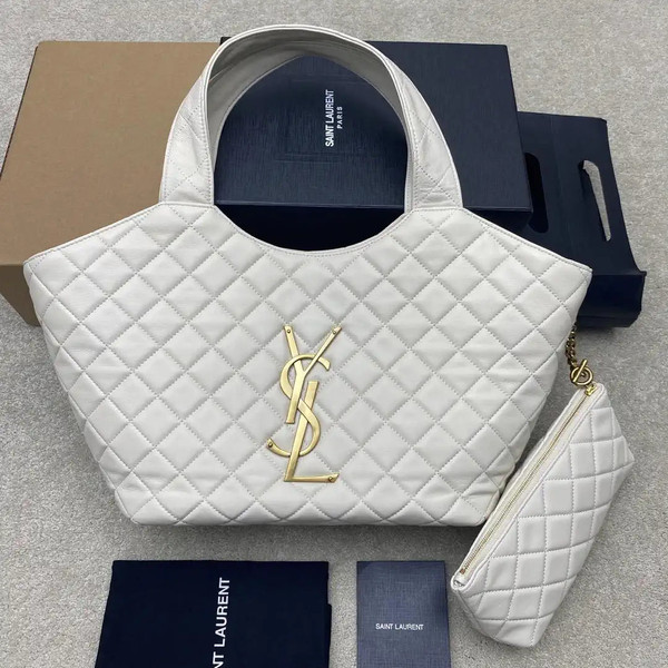 Saint Laurent YSL 858191 ICARE Medium in quilted nappa White